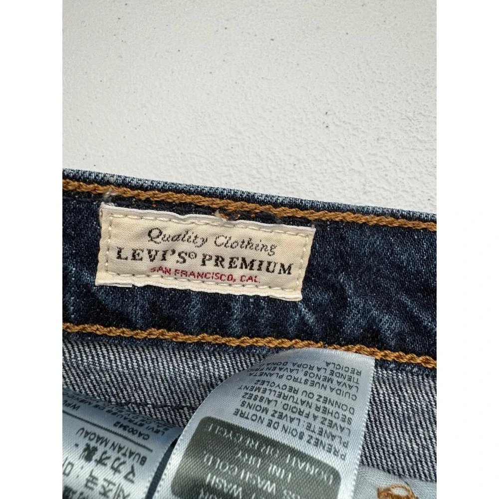 Levis Premium 501‎ Original Distressed Denim Shorts Dark Wash W33 56327-0236